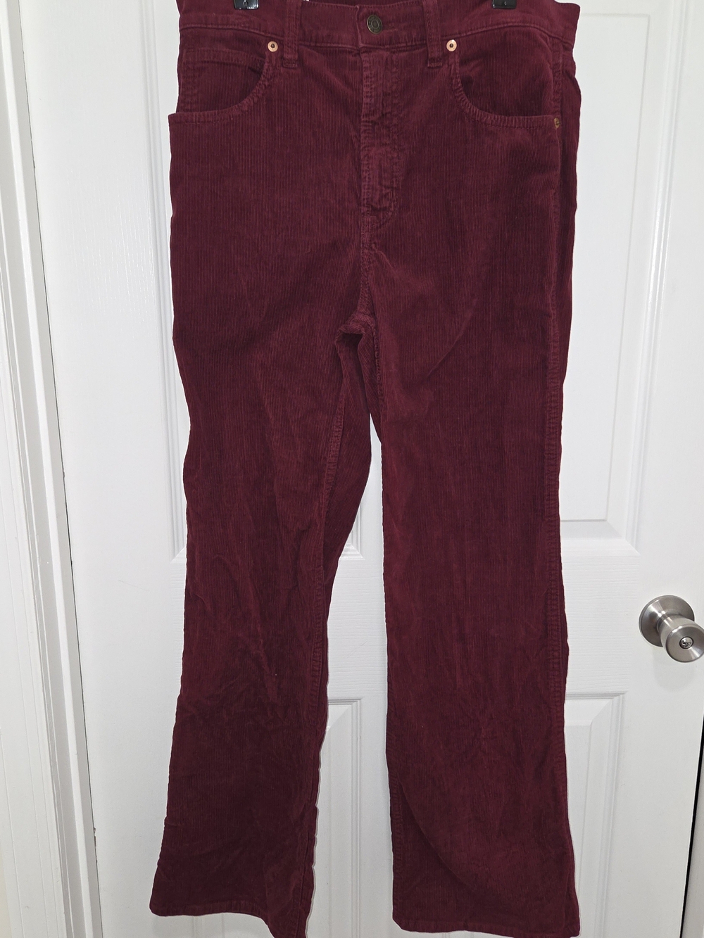 Gap Vintage Flare High Rise Corduroy Pants Burgundy Maroon Womens Size 29 8Short